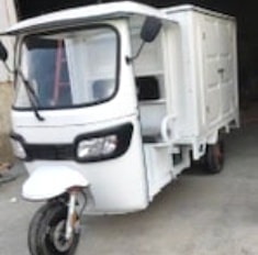White electric cargo tricycle